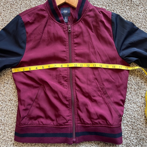 GAP burgundy and navy zip up varsity style jacket - Picture 7 of 10